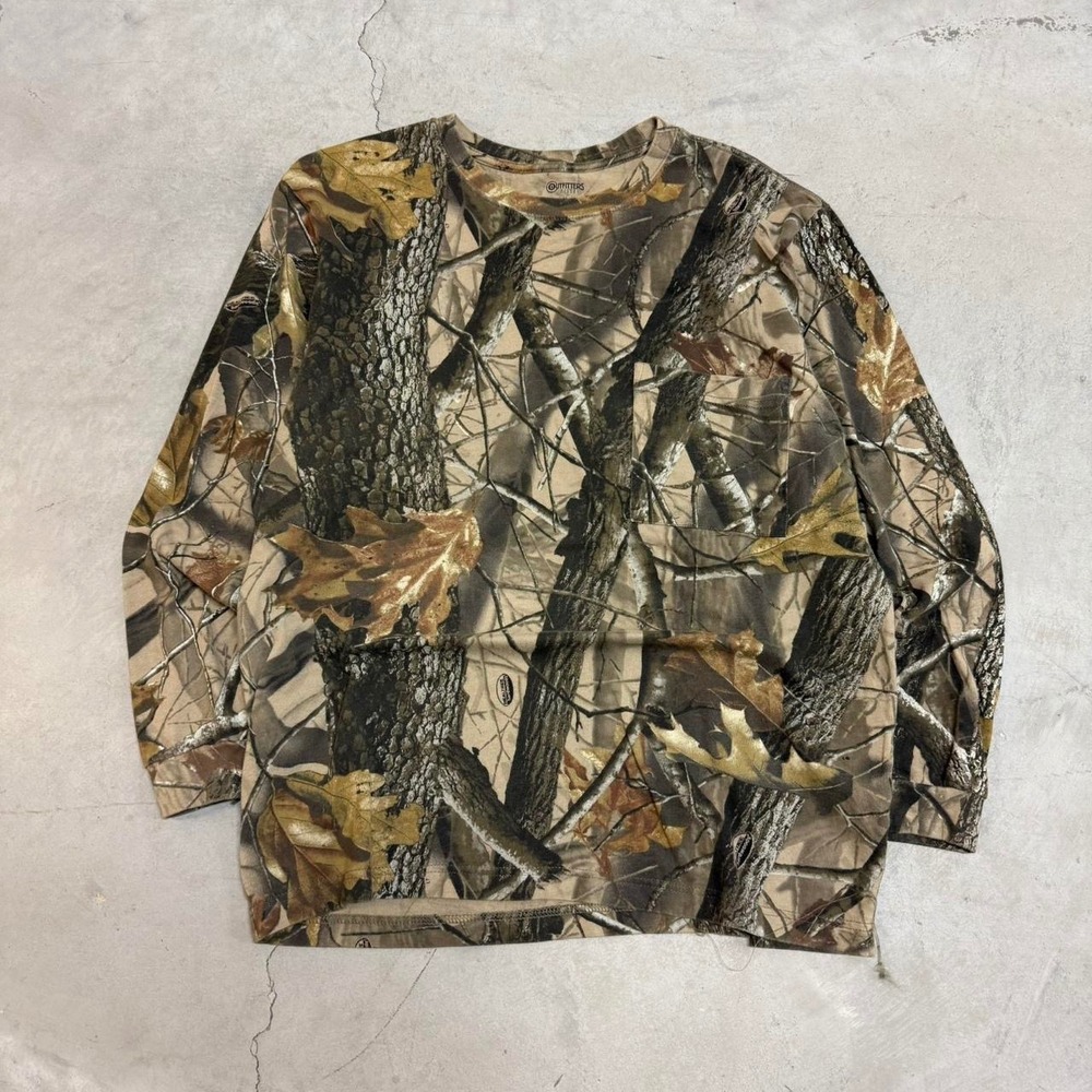 2000s y2k realtree woodland leaf camo long sleeve